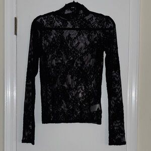 Express Black Lace Blouse